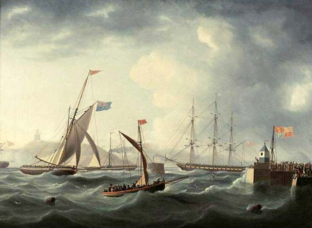 The Royal George in the Firth of Forth at Leith  -  Royal Visit to Edinurgh of either King George IV in 1822 or Queen Victoria in 1842. 