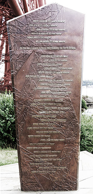 Back of the Memorial to those who died building the bridge  -  North Queensferry