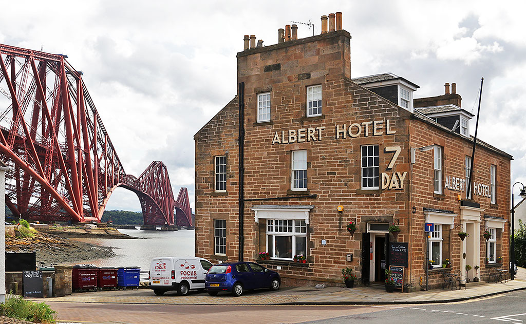 The Forth Bridge and Albert Hotel  -  North Queensferry