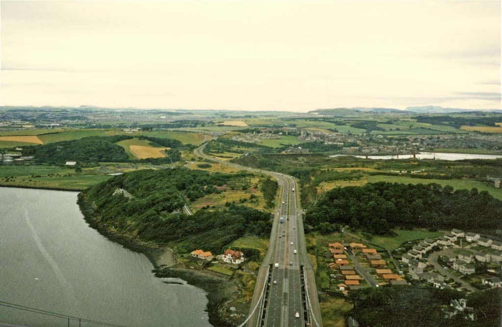 View looking north, from the top of the Forth Bridge  -  soon after the bridge was opened