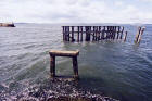 The remains of the old wooden pier at the end of Granton Harbour.'s Eastern Breakwater