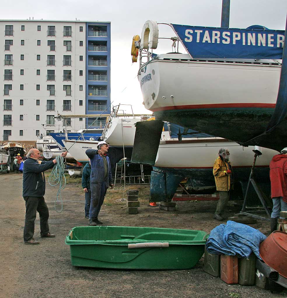 Granton Harbour - October 27, 2007  -  The day that boats were lifted out of the harbour for the winter