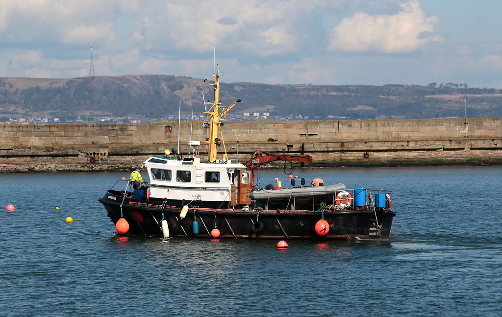 Photo taken at Granton Harbour on the day of the Forth Corinthian Yacht Club 'lift-in' - 6 April 2013