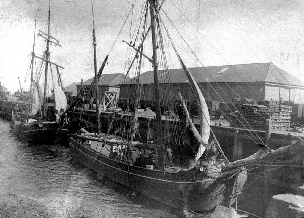 Sailing Trawlers at Granton Middle Pier 