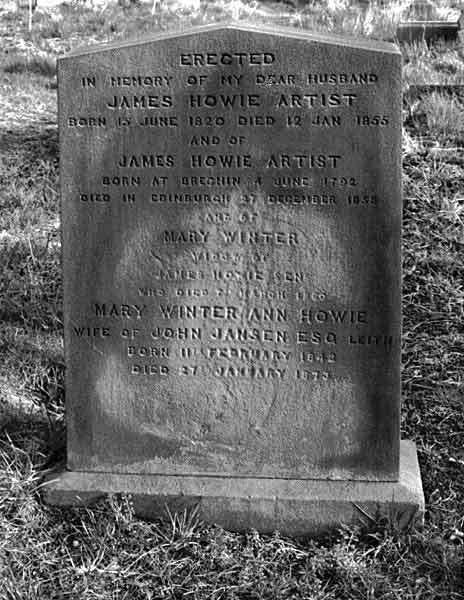 Detail from the gravestone of James Howie Junior  -  1820-1855