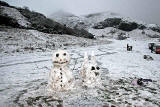 Snowmen below the Radical Road, Holyrood Park  -  January 2008