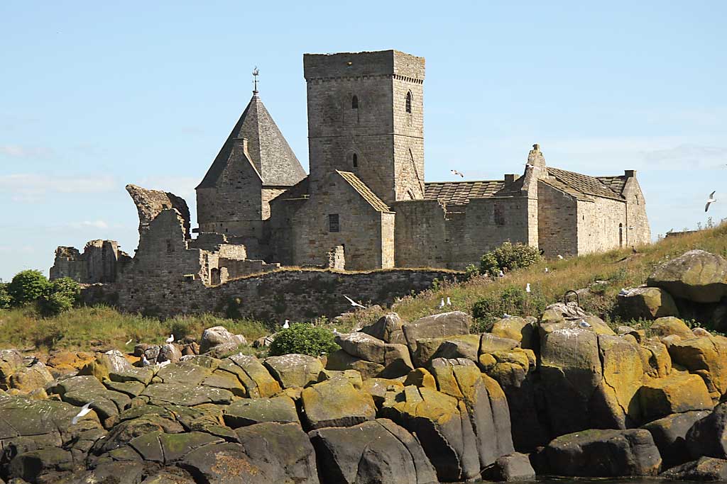 Inchcolm Abbey, seen from the NW, on the island of Inchcolm in the Firth of Forth