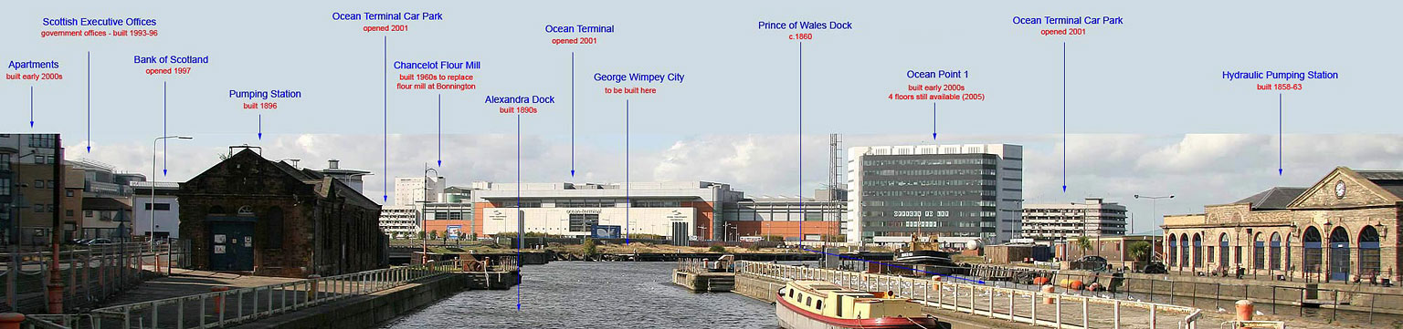 Looking to the west towards Ocean Terminal from Alexandra Dock   -  2005