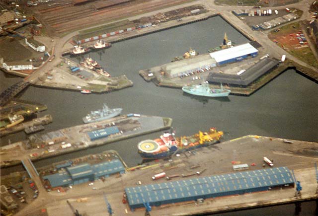 Photographs by Peter Stubbs  - Leith Docks  -  View from above  -  1989