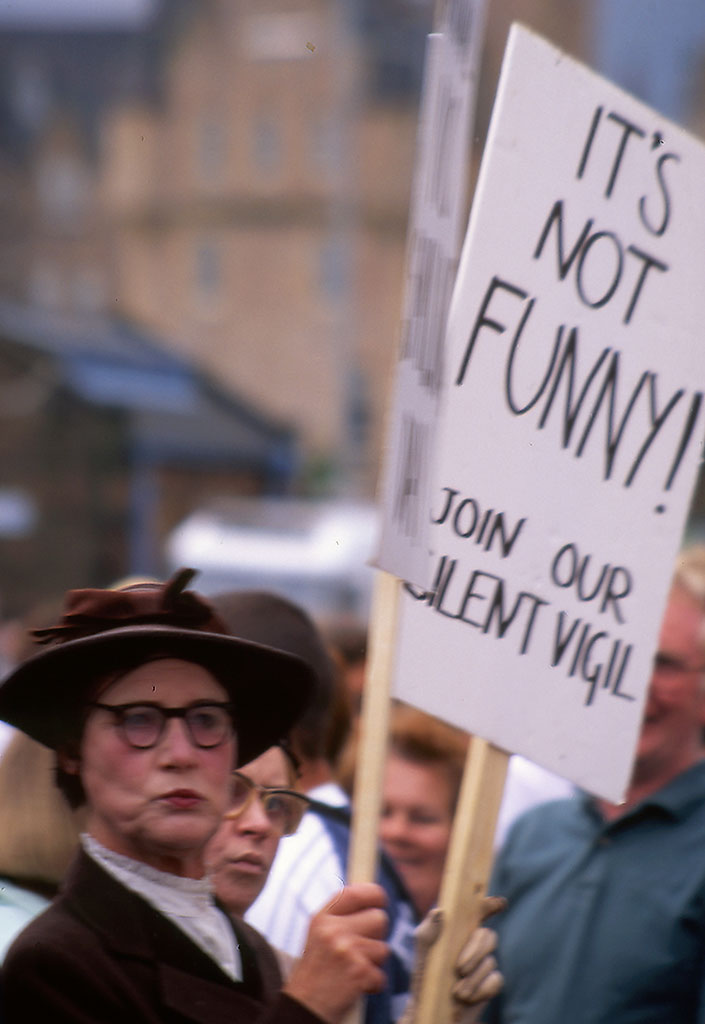 Leith Docks  -  Tall Ships Festival  -  Placard, 'It's notr funny'