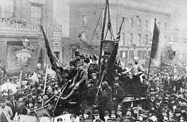 Great Dock Strike  -  Protest on the streets of Leith  -  1889