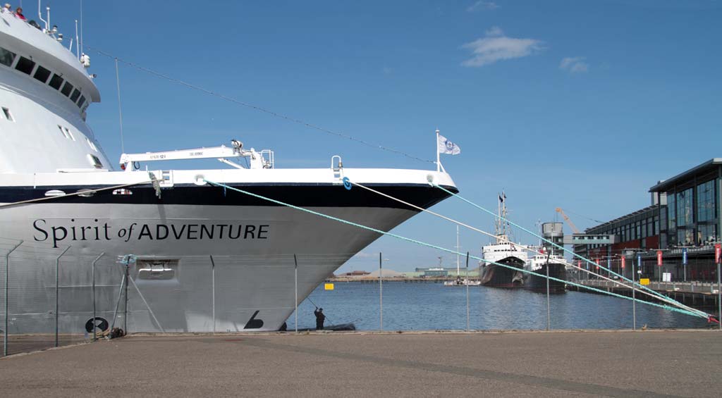 Leith Western Harbour  -   'Spirit of Adventure'  with 'Britannia' and 'Harmony II' in the background
