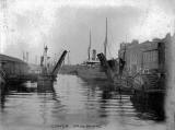 Lower Drawbridge over the Water of Leith at The Shore, Leith  -  Removed 1910