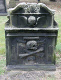 Gravestone in North Leith Graveyard  -  John Robertson, died 1714  -  back of gravestone