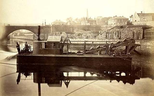 Water of Leith - old boat yard and station near Junction Bridge, Leith