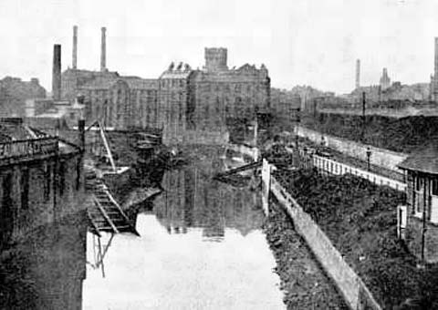 Water of Leith - old boat yard and station near Junction Bridge, Leith
