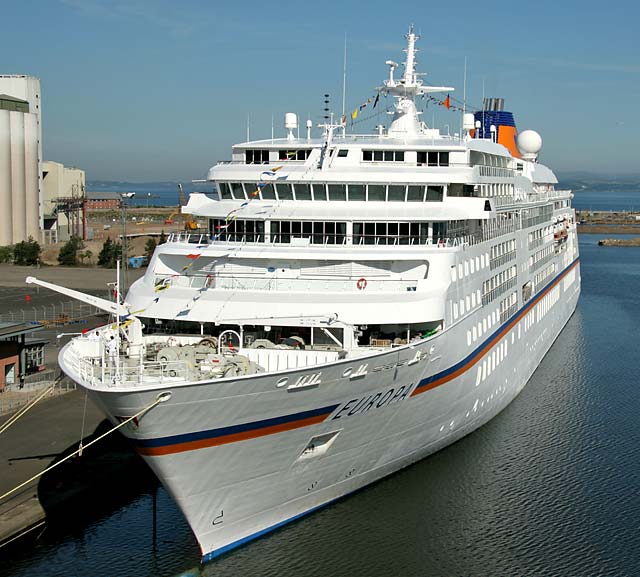 The cruise liner, Europa, at Leith Western Harbour