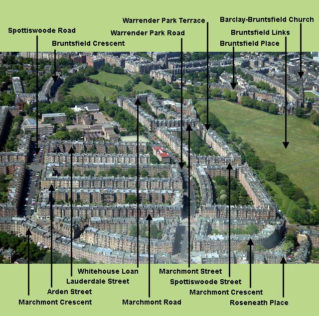 Marchmont  -  view from helicopter  -  with key