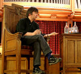 Ian Rankin being interviewed by Vanessa Robertson at Merchiston Castle School, Colinton  -  February 2013