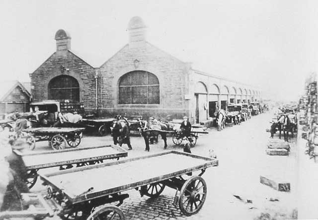 Newhaven Fishmarket with Horses and Carts