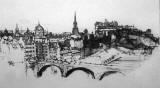 Part of a sketch  -  View from Calton Hill, looking to the west towards North Bridge and Edinburgh Castle
