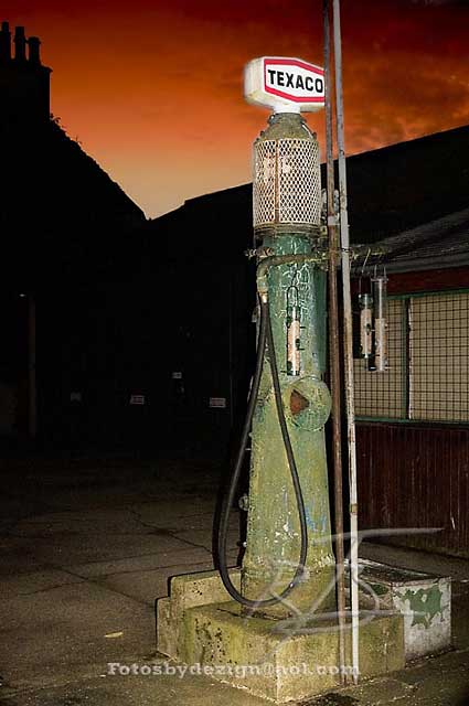 Old Texaco petrol pump at Peebles in the Scottish Borders