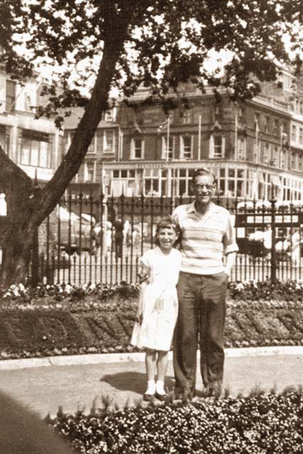 Alan Raeburn's Dad and sister Eileen at the Floral Clock in Princes Street Gardens, 1955Postcard by Valentine  -  Floral Clock in Princes Street Gardens  -  1958