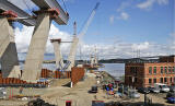 Queensferry Crossing under construction - View of southern end of crossing