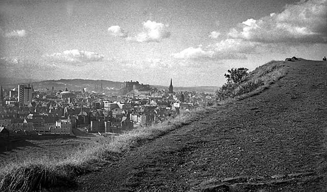 The Radical Road beneath Salisbury Crags  -  photograph taken by Wullie Croal