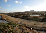 Land beside the railway at Seafield, used for storing pipes brought to Leith for coating, around 2000