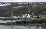 Zoom-in on The Hawes Inn, South Queensferry  -  a photograph taken during The Loony Dook  -  A dip in the Firth of  Forth on New Year's Day, 2006