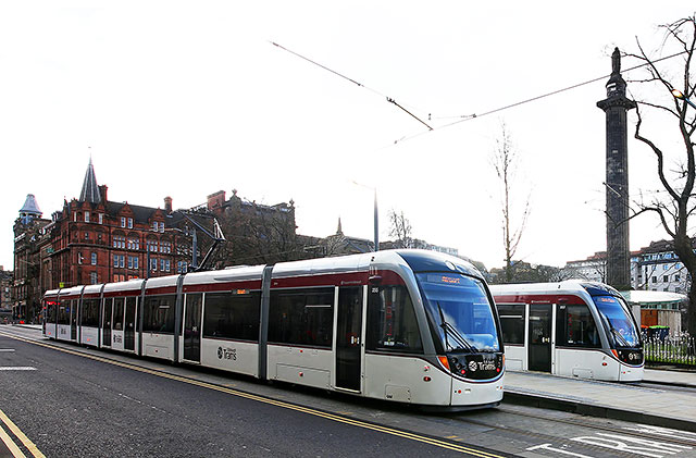 Tram Testing in and around St Andrew Square  -  February 27, 2014