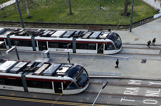 Tram Testing in and around St Andrew Square  -  February 27, 2014