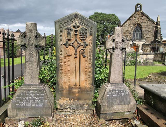 Three gravestones at St Margaret's Church, Restalrig