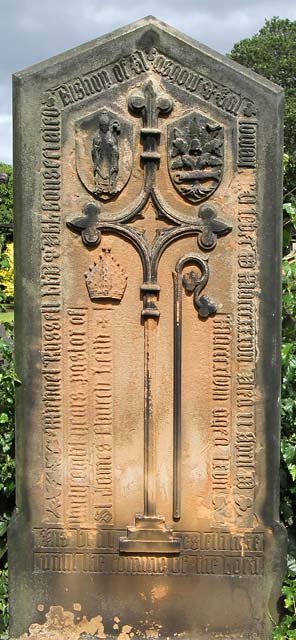 Zoom in on gravestone at St Margaret's Church, Restalrig