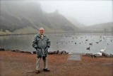 Tam Croal's Uncle Robert standing beside St Margaret's Loch in Holyrood Park