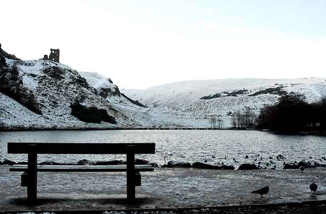 St Margaret's Loch in Holyrood Park - in winter