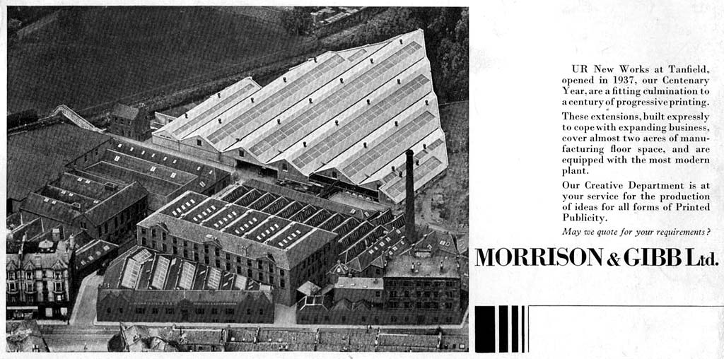 Aerial View of Morrison & Gibb Factory, Tanfield - 1937
