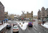 View from the upper deck of a 23 bus heading down LauristonPlace towards Tollcross  -  Christmas Eve, 2010