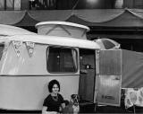 Caravan "'which can be towed at up to 100mph" at the Ideal Holiday Show at Waverley Market - 1959