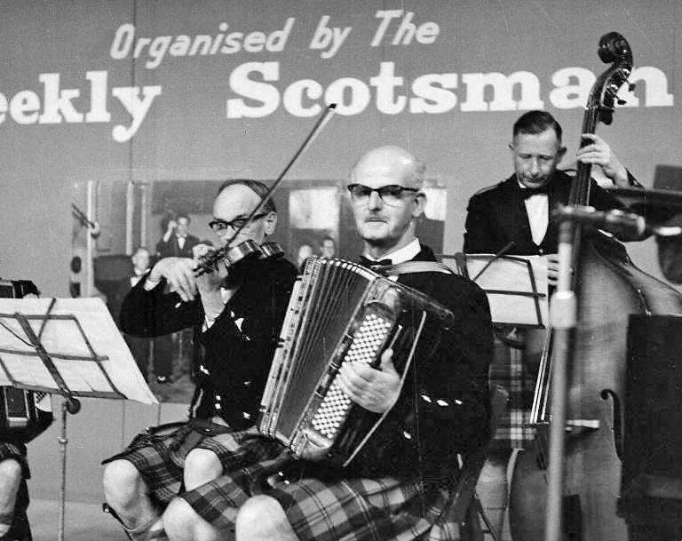 Three Musicians at 'This Scotland Exhibition' at Waverley Marketm, 1959