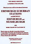 Edinburgh History - 1958  -  Adverts for the introduction of new diesel services  -  Edinburgh Suburban Stations and Edinburgh to Musselburgh