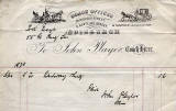 Receipt with letterhead from Jon Player, Coach Hirer, 1870