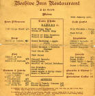 Menu from the Beehive Restaurant  -  1950