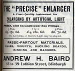 A H Baird Advert  -  February 1913