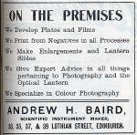 A H Baird Advert  -  November 1913