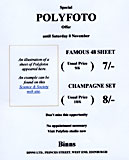 Advert for Polyfotos at Binns, West End of Princes Street, Edinburgh