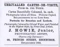Advert in Edinburgh & Leith Post Office Directory  -  1869  -  James Howie Junior