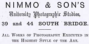 Advert in the Edinburgh & Leith Post Office Directoreis  -  1869 to 1890  -  Nimmo & Son