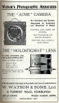 W Watson & Sons Advert  -  October 1910